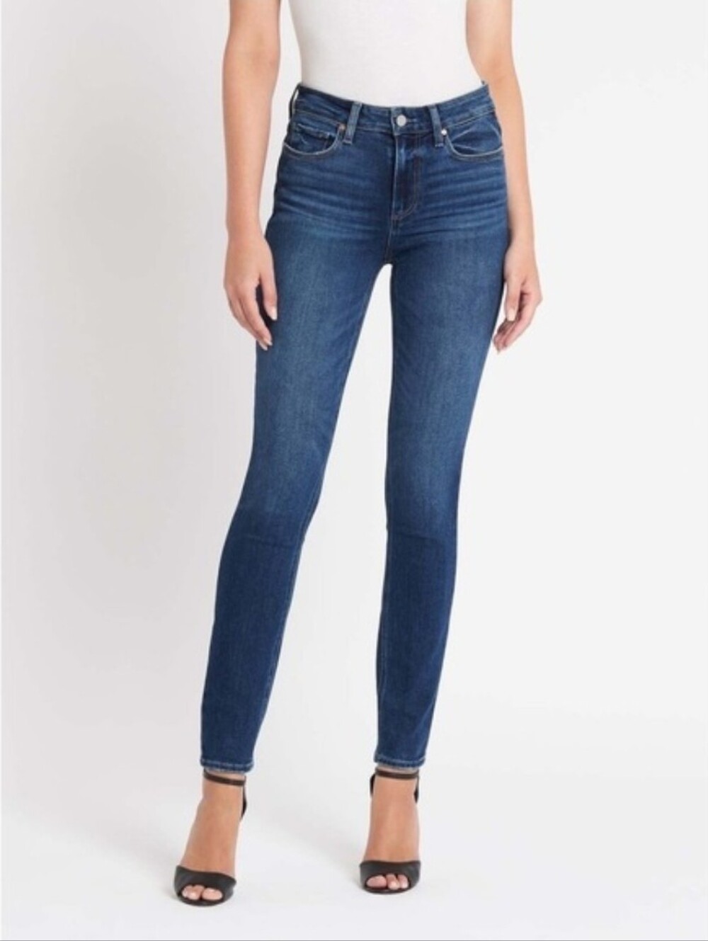 NWT Paige Hoxton High Rise Ultra Skinny Jeans Deep Indigo Stretch Womens 27